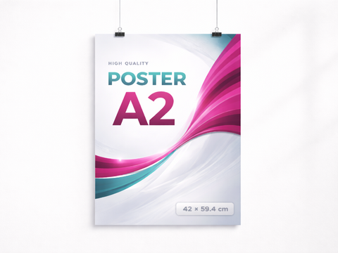 Poster A2 with colorful design on a white background