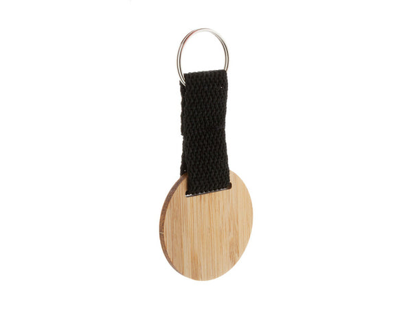 Stropp Bamboo Keyring, Round with custom printing