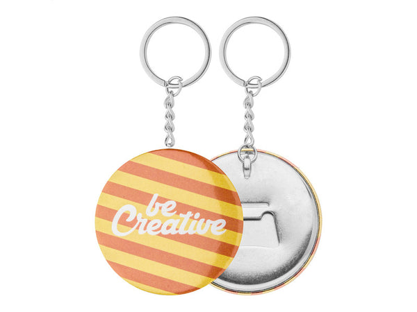 KeyBadge Bottle Pin Button Keyring with custom printing