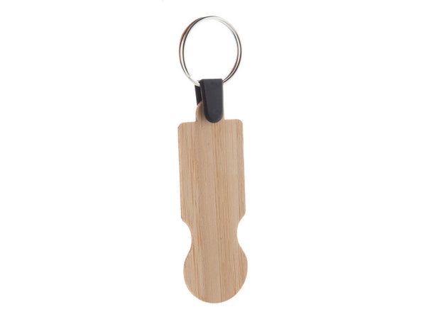 BooCart EU Bamboo Trolley Coin Keyring with custom printing