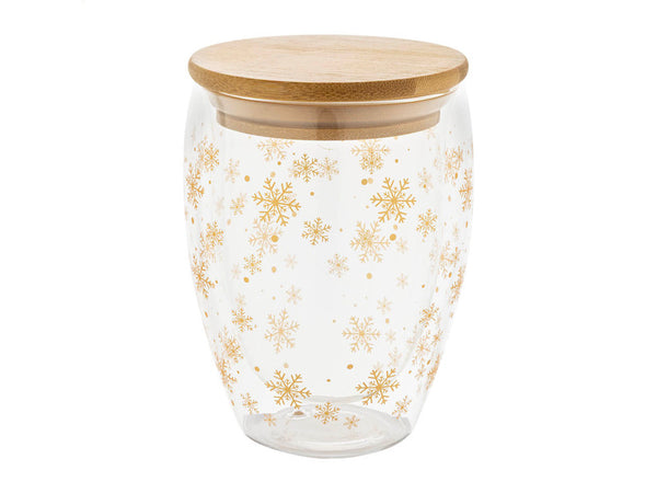 Bostro Christmas Glass Thermo Cup with custom printing
