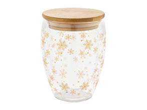 Bostro Christmas Glass Thermo Cup with custom printing
