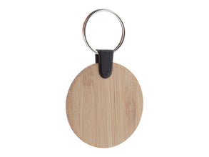 Bambry Bamboo Keyring, Round with custom printing
