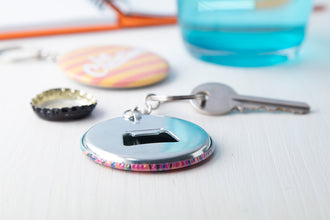 KeyBadge Bottle Pin Button Keyring with custom printing - image 4