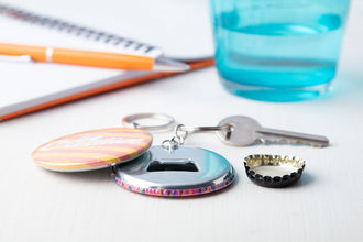 KeyBadge Bottle Pin Button Keyring with custom printing - image 5